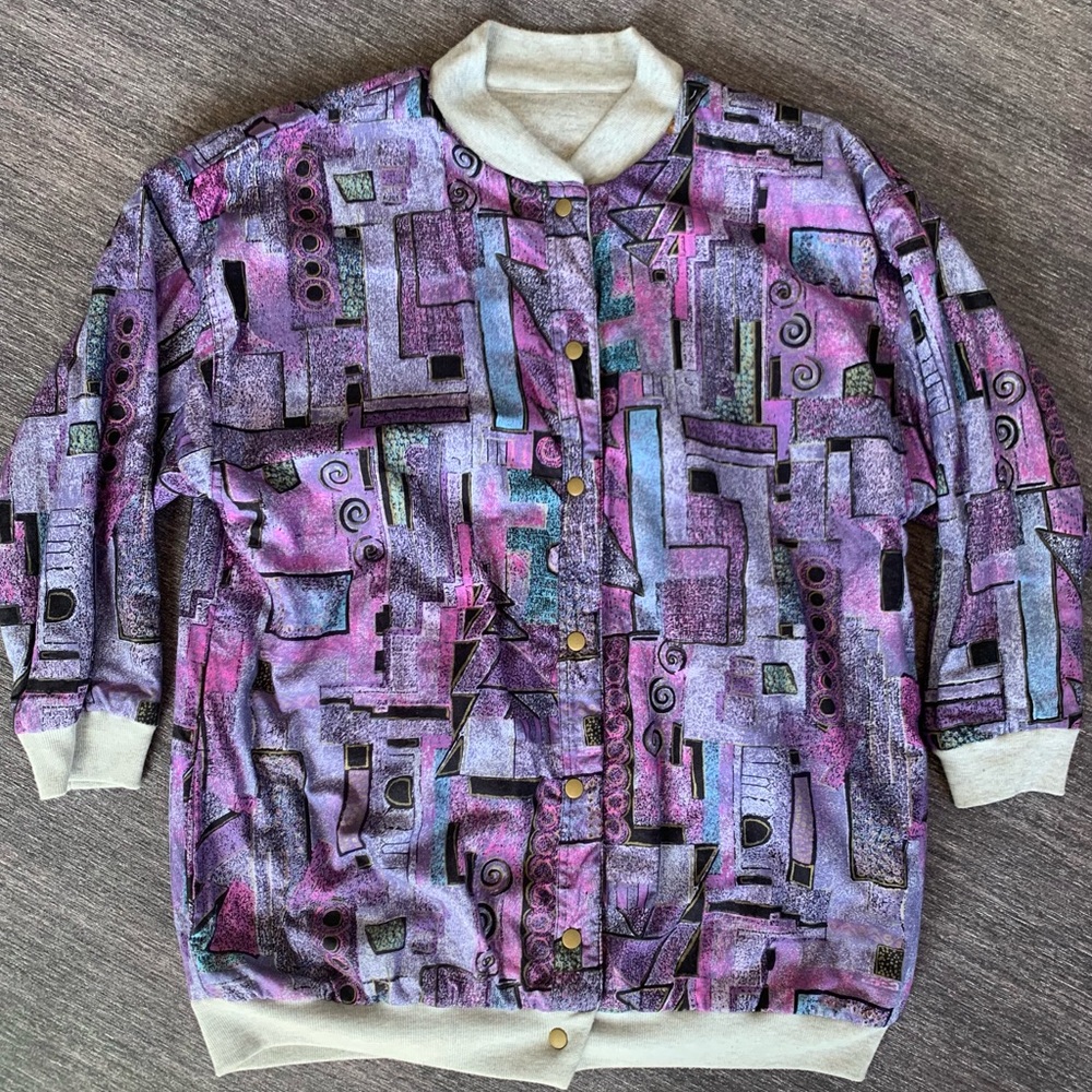 RARE Vintage 80s 90s Be In The Current Seen Oversized L Reversible Jacket